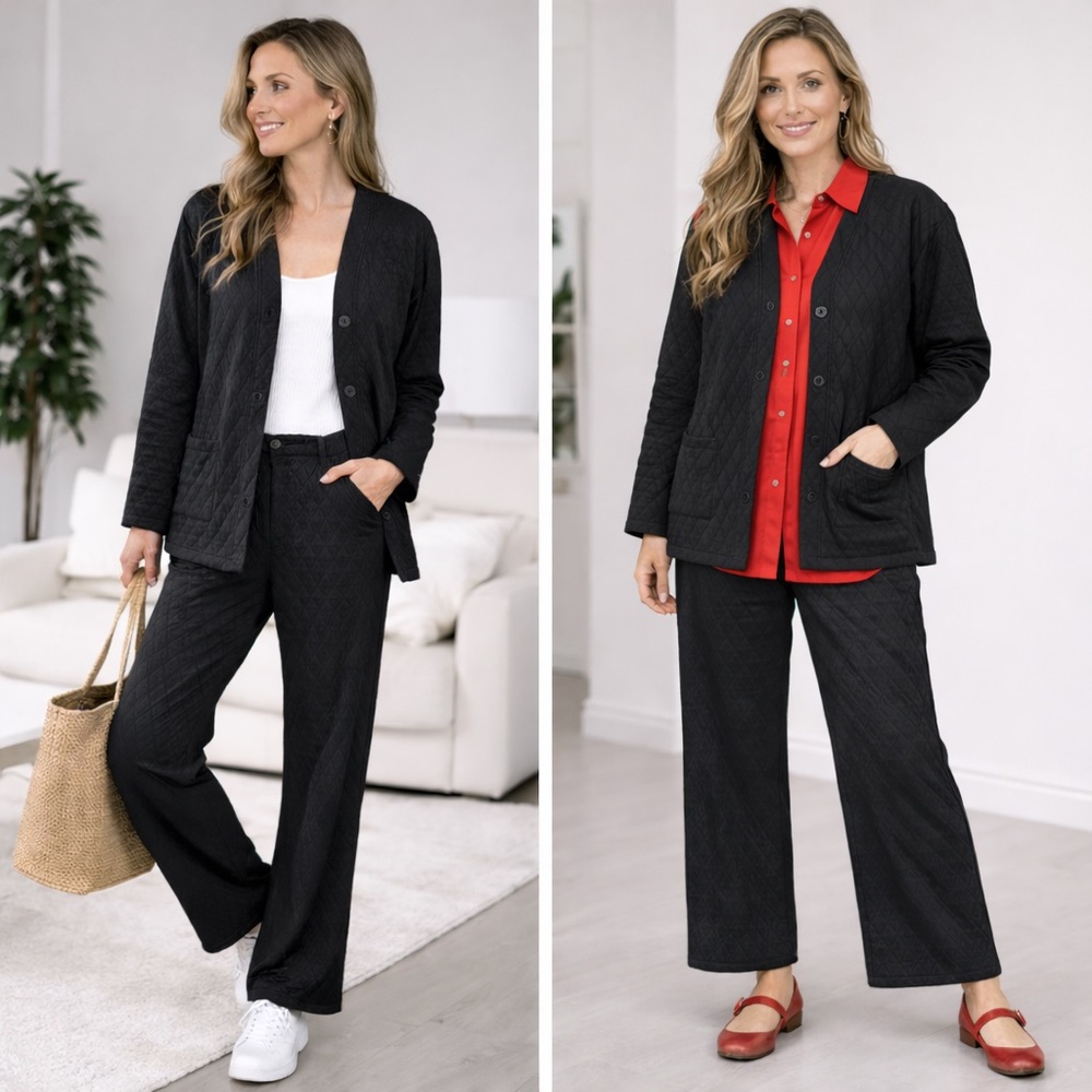 Zenana Outfitters Black Quilted Pantsuit